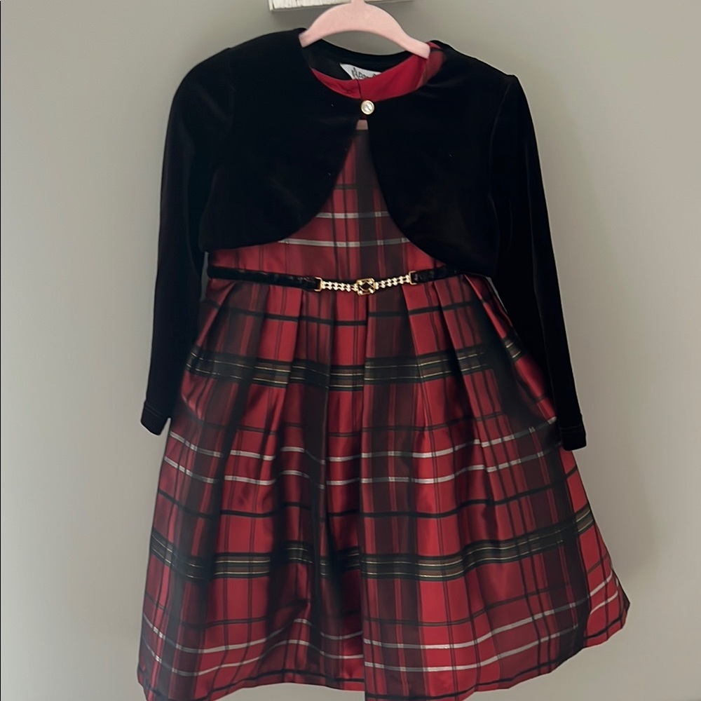 Pippa & Julie Black Velvet and Red Dress